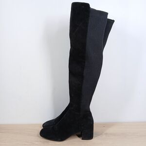 Kenneth Cole Black Leather & Textile Over-the-Knee Block Heel‎ Boots 69